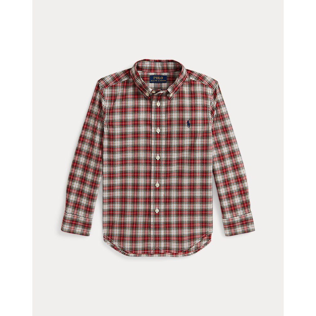 'Plaid Cotton Poplin Shirt' für Jungen