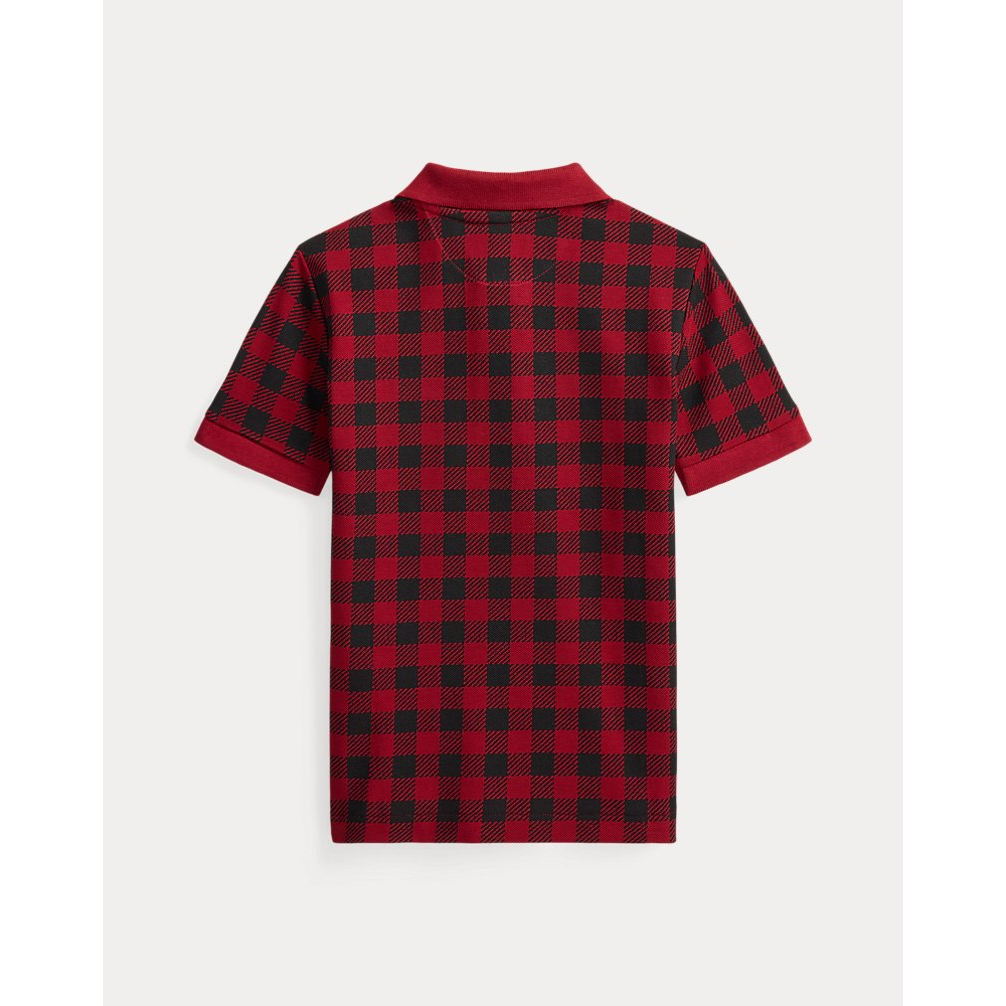 'Buffalo Check Cotton Mesh Polo Shirt' für Jungen