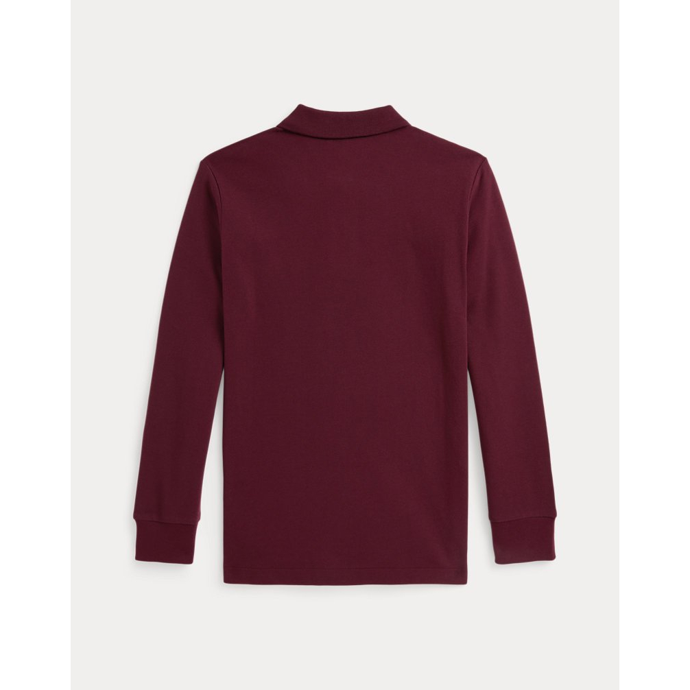 'Cotton Mesh Long-Sleeve Polo Shirt' für Jungen