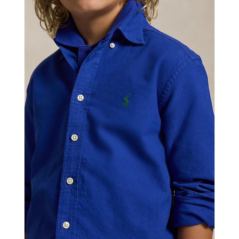 'Garment-Dyed Cotton Oxford Shirt' für Jungen