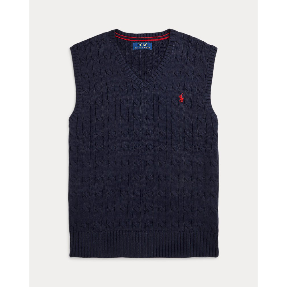 'Cable-Knit Cotton Sweater Vest' pour Garçons