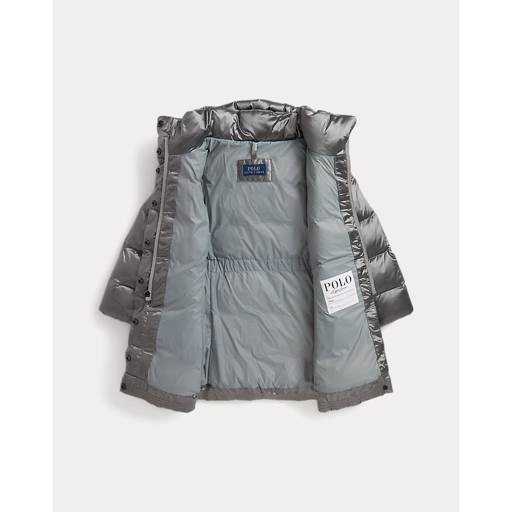 'Metallic Down Hooded Long Jacket' pour Filles