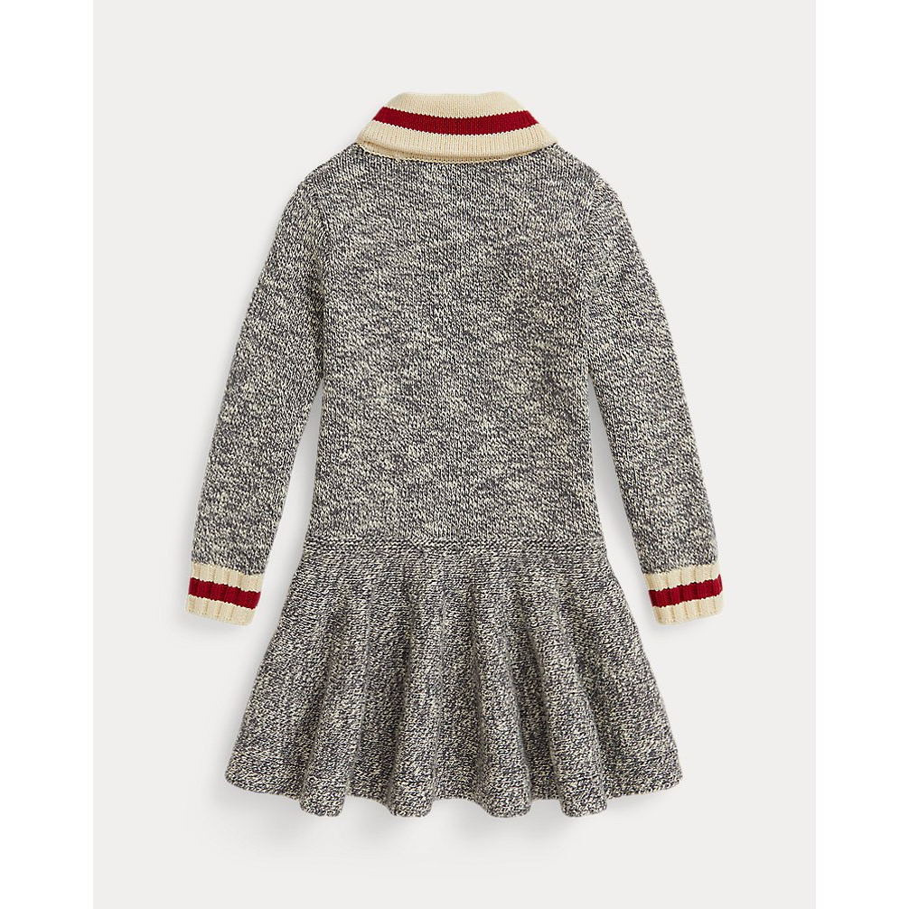 'Shawl-Collar Cotton Sweater Dress' pour Filles
