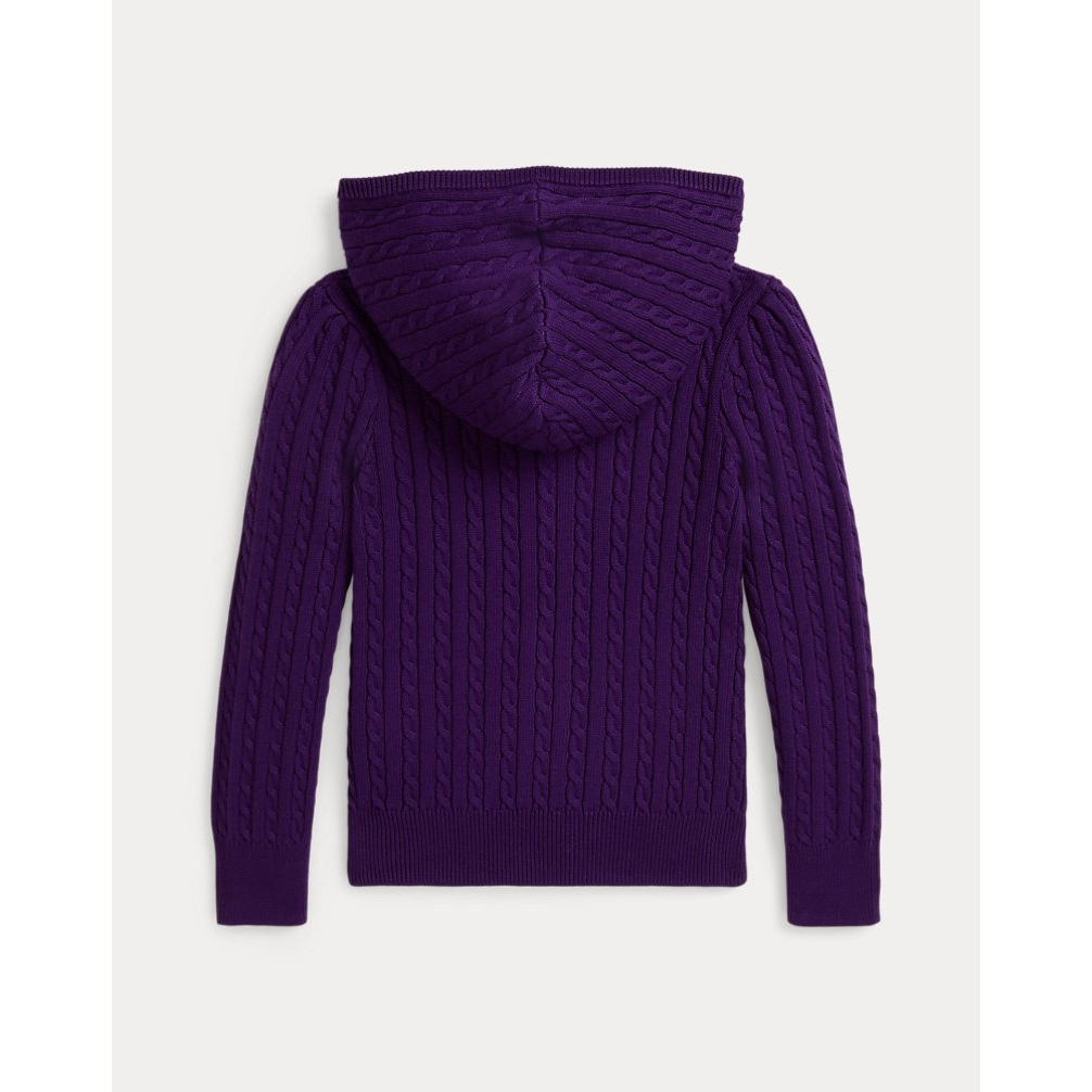 Girl's 'Mini-Cable Cotton Full-Zip Hoodie'