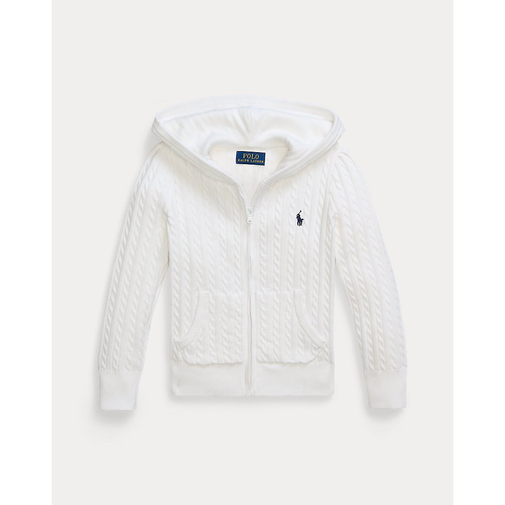 Girl's 'Mini-Cable Cotton Full-Zip Hoodie'