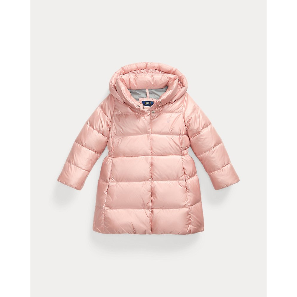 'Metallic Down Hooded Long Jacket' pour Filles
