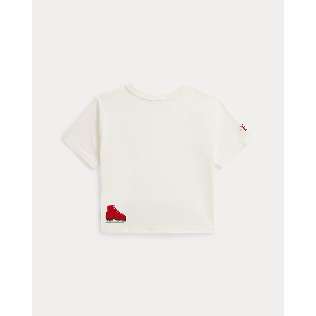 'Logo Cotton Jersey Boxy Tee' pour Filles