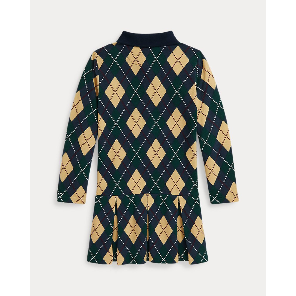 Girl's 'Argyle Stretch Mesh Polo Dress'