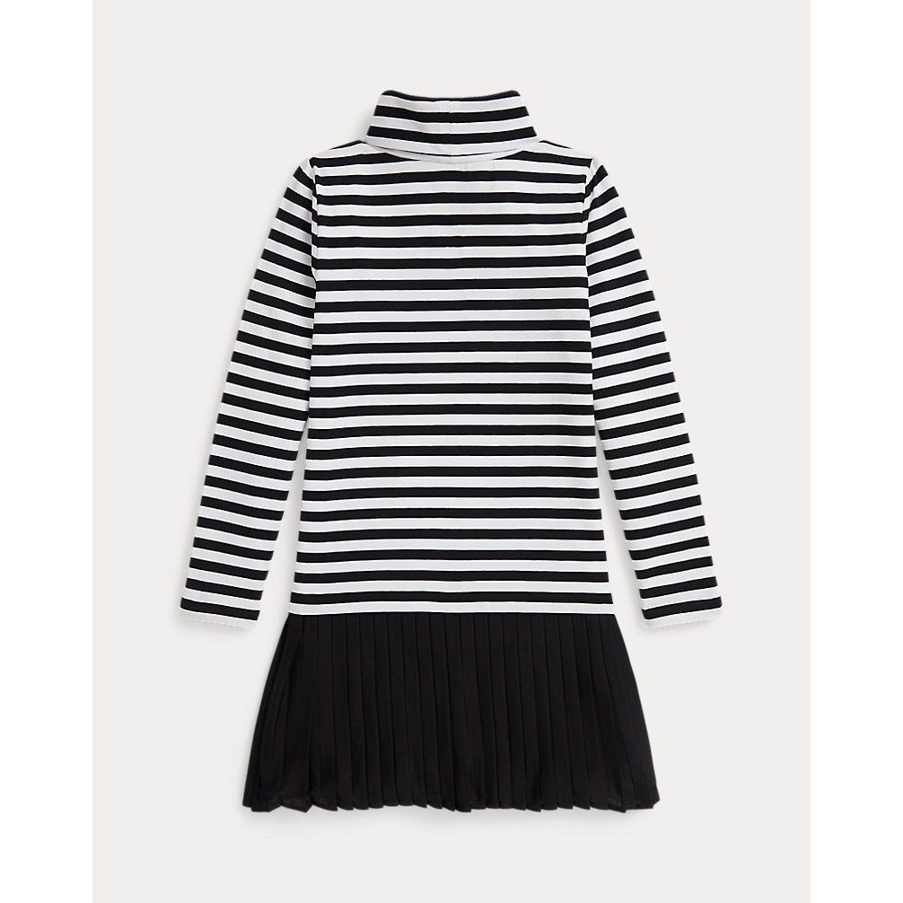 Girl's 'Striped Stretch Jersey Turtleneck Dress'