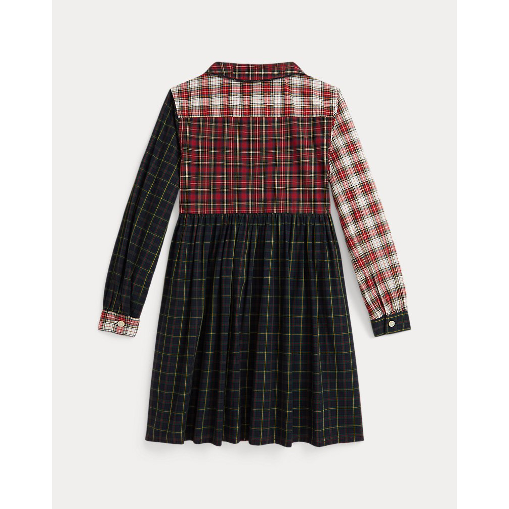 'Plaid Cotton Poplin Shirtdress' pour Filles