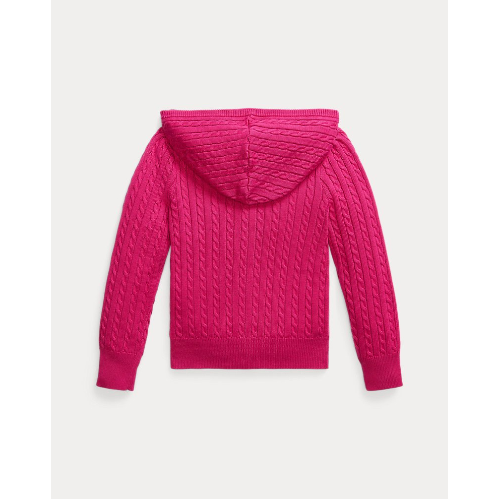 Girl's 'Mini-Cable Cotton Full-Zip Hoodie'