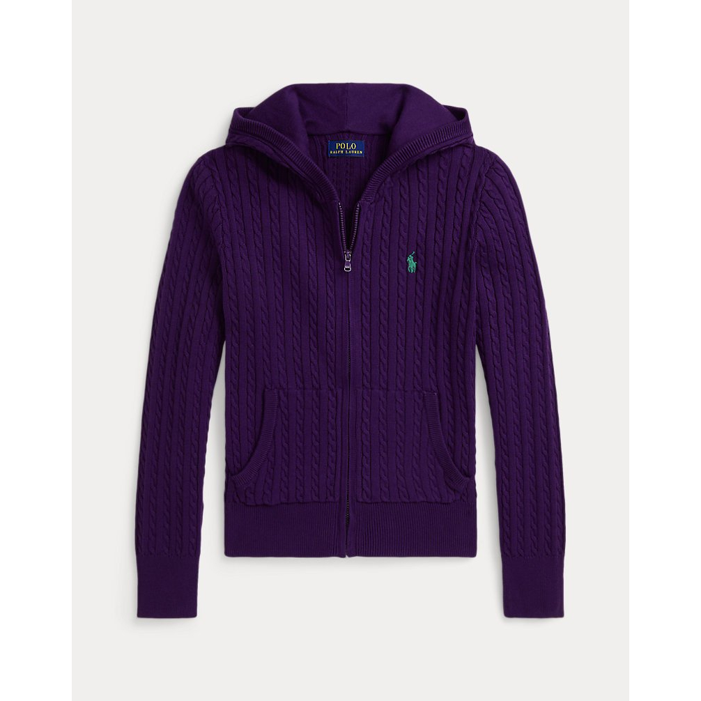 'Mini-Cable Cotton Full-Zip Hoodie' pour Filles