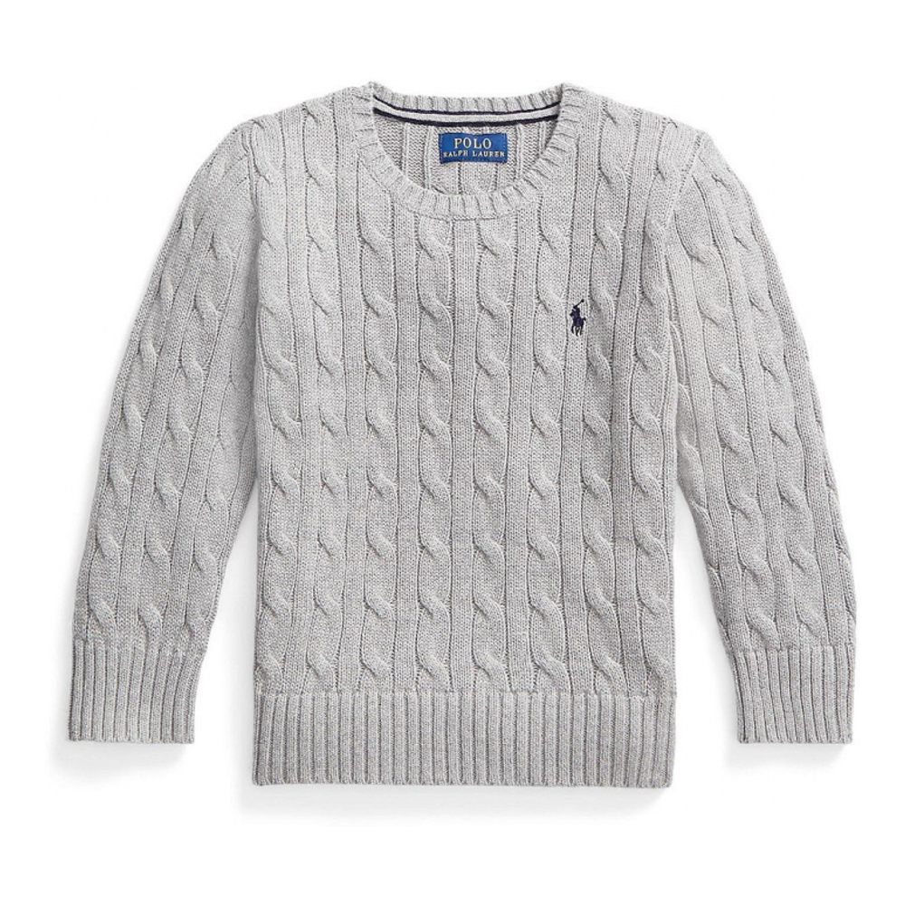 'Cable-Knit Cotton Sweater' pour Garçons