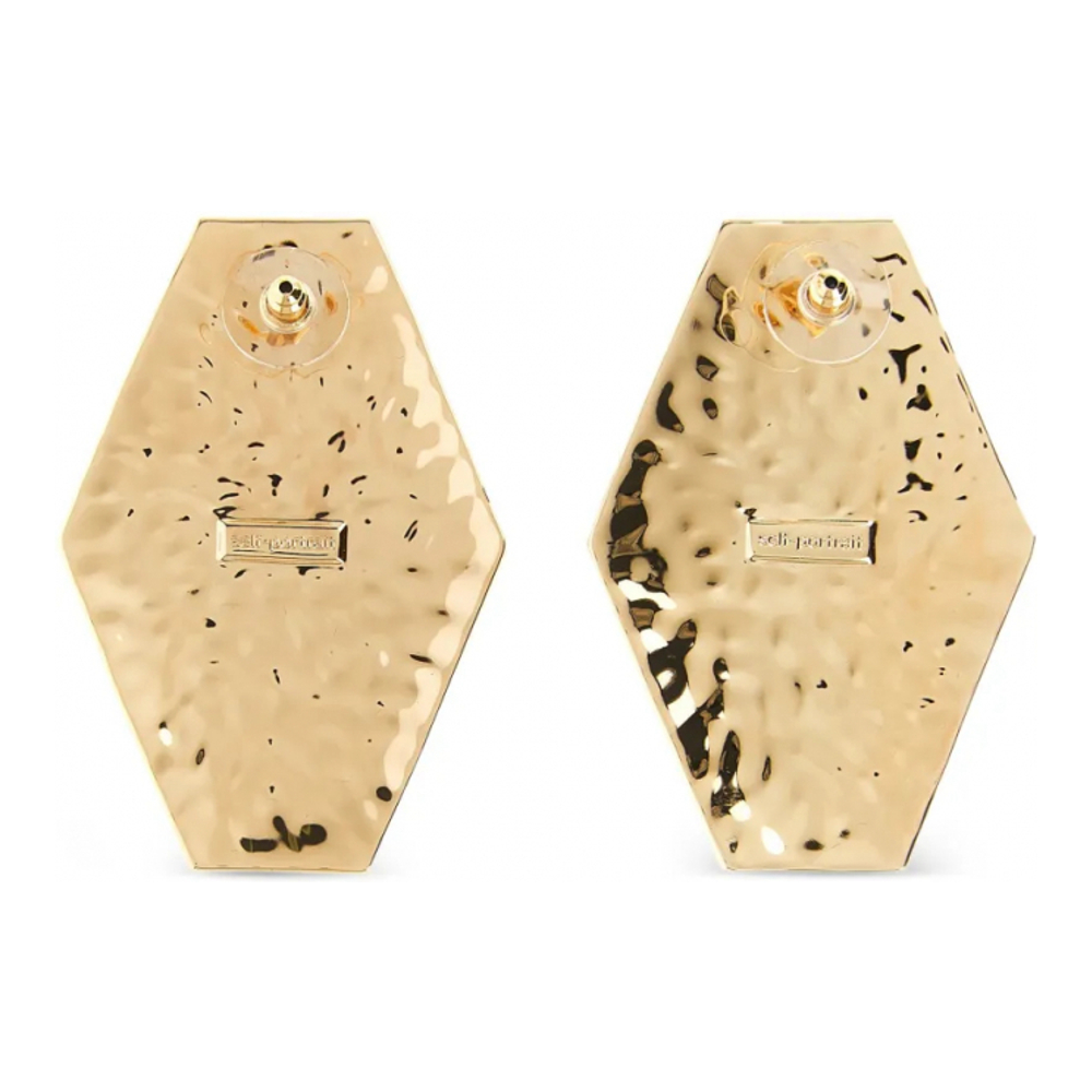 Women's 'Large Hammered Pearl Geometric' Earrings