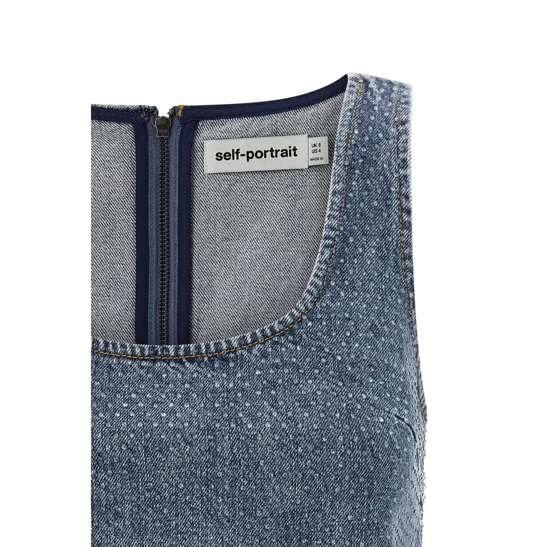 Women's 'Rhinestone Denim' Crop Top