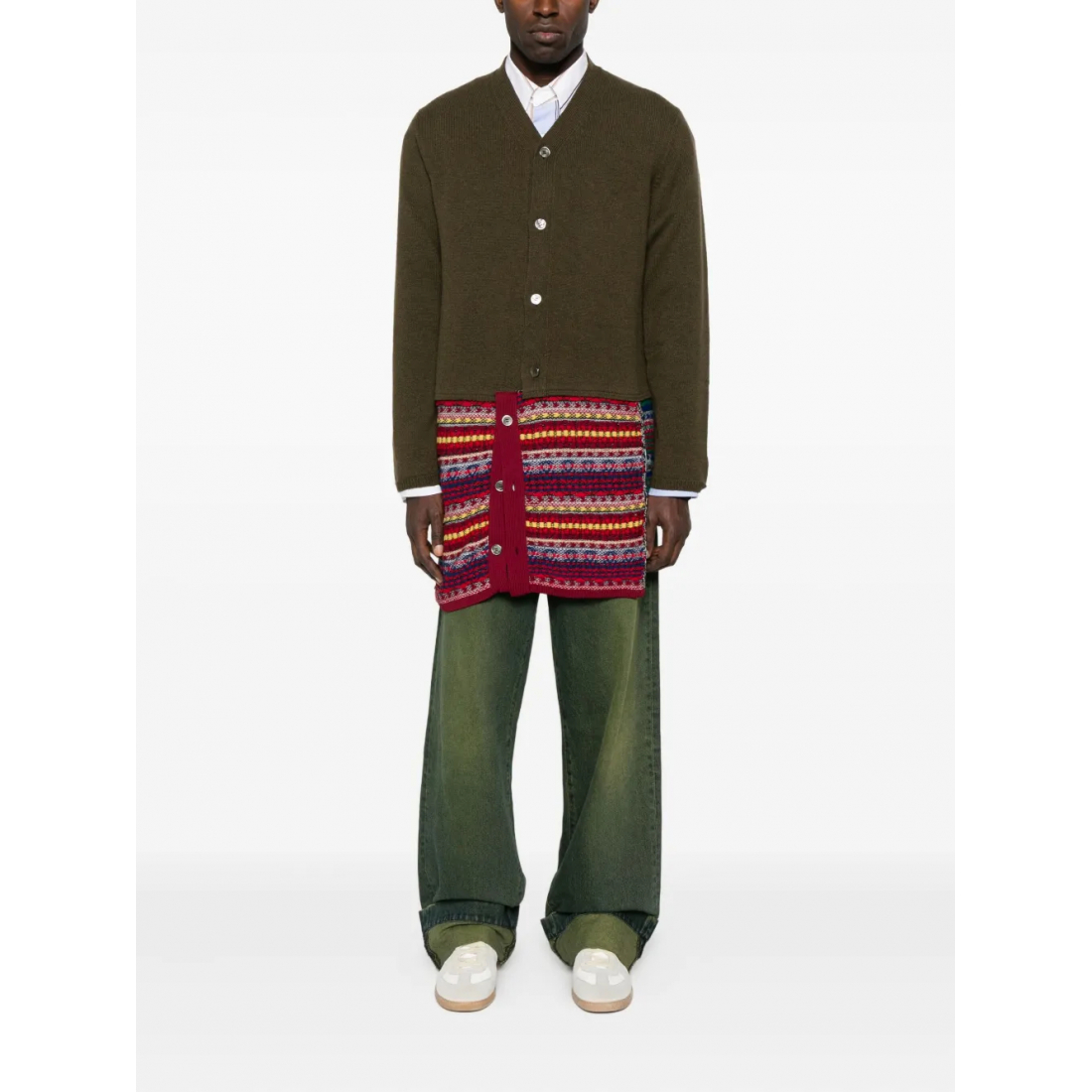 Men's 'Patterned-Patchwork' Cardigan