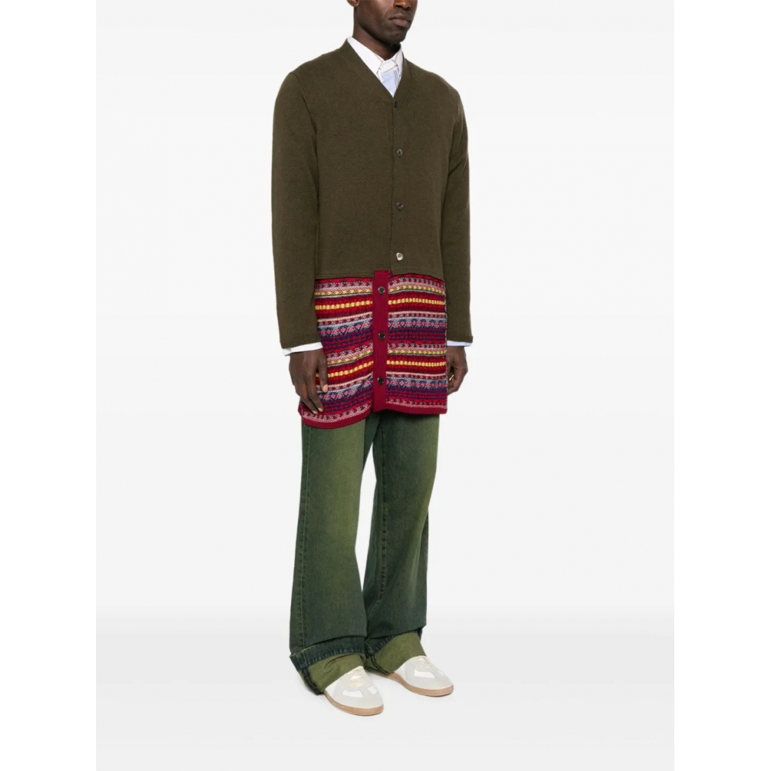 Men's 'Patterned-Patchwork' Cardigan