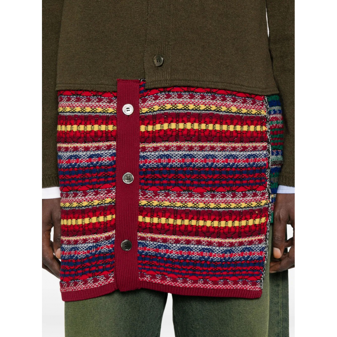 Men's 'Patterned-Patchwork' Cardigan