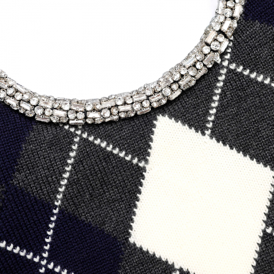 Women's 'Argyle Crystal Trim' Sweater