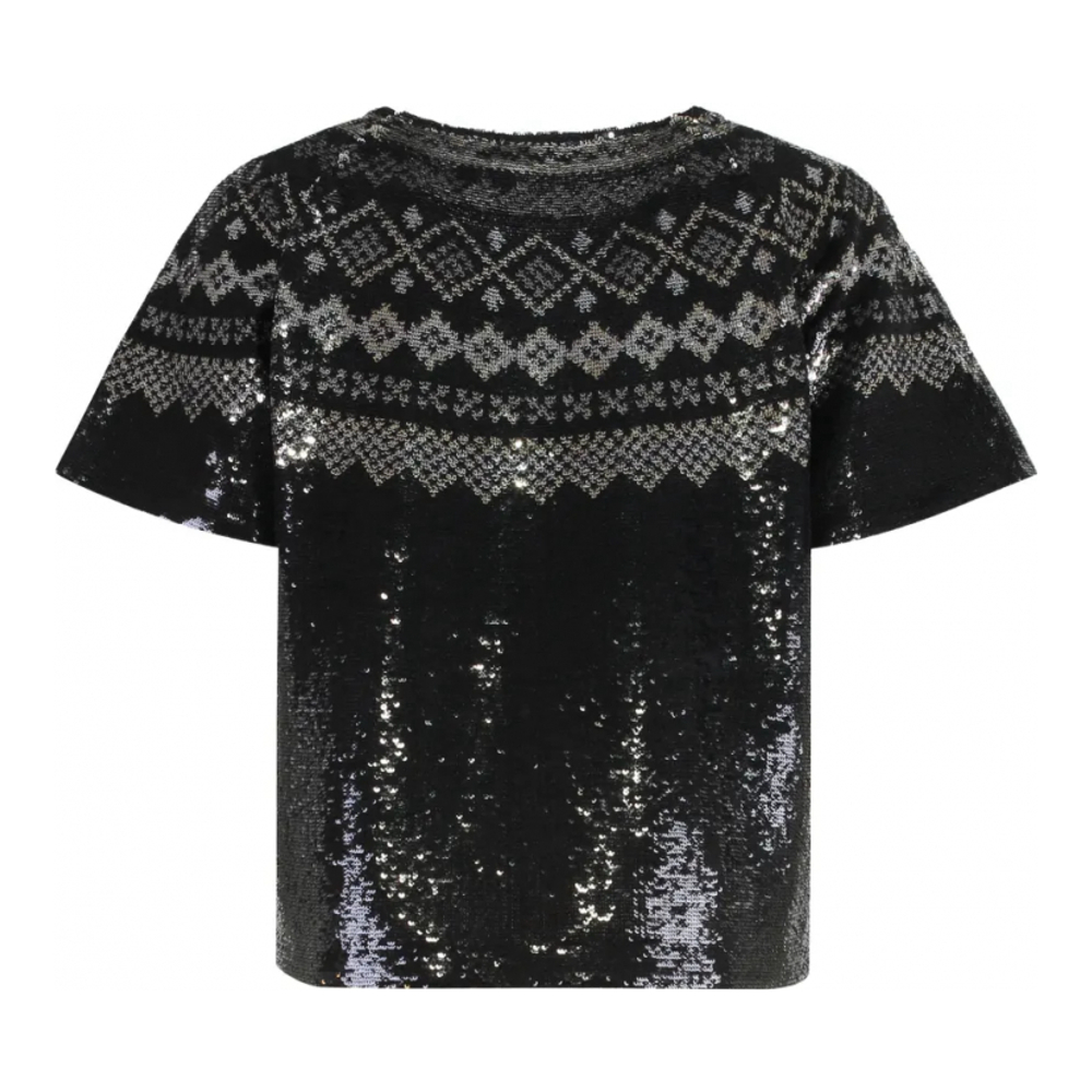 'Sequinned Short-Sleeve' T-Shirt für Damen