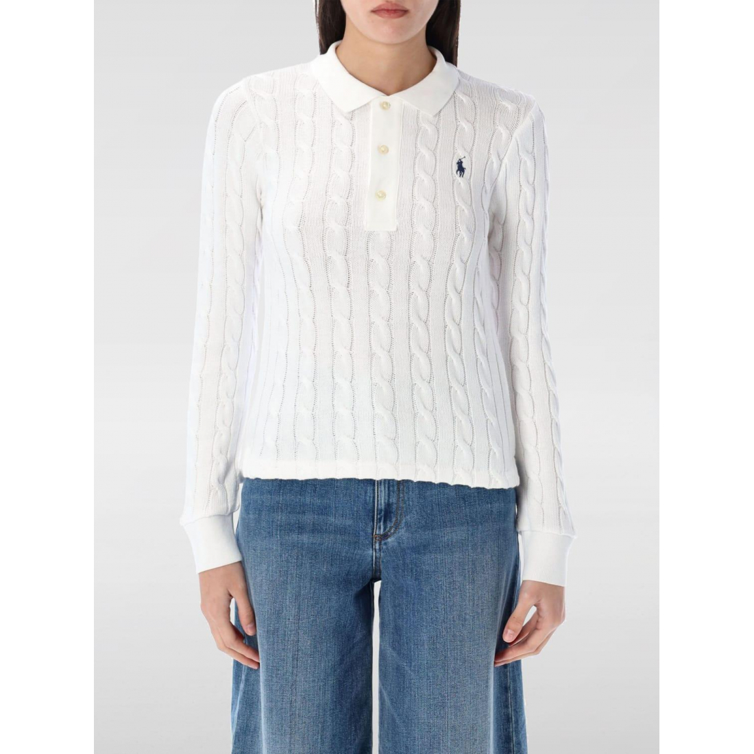 Polo 'Cable Knit' pour Femmes