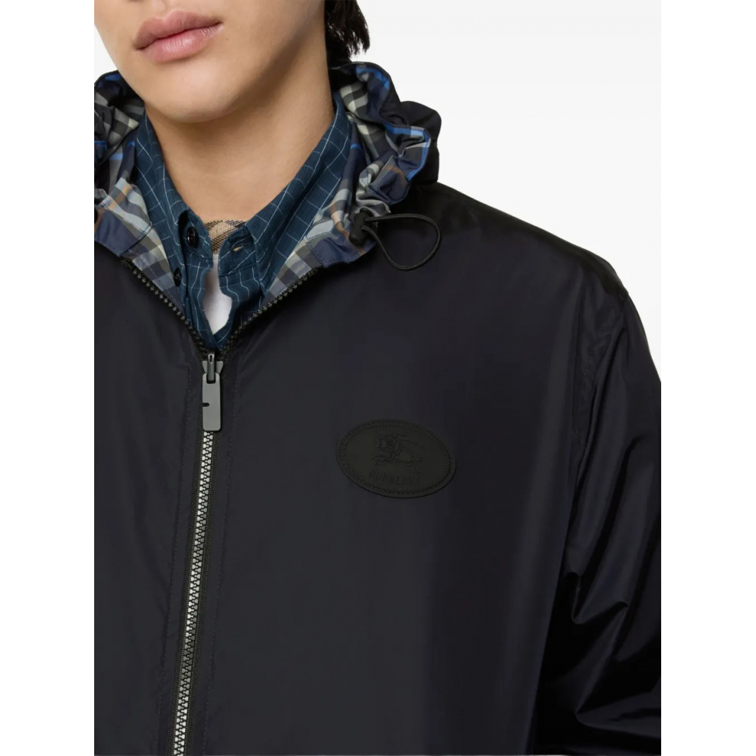 'Check-Pattern Hooded Reversible' Regenjacke  für Herren