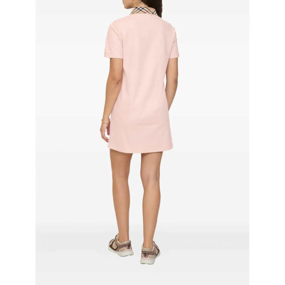 Robe mini 'Check-Collar Cotton Polo Shirt' pour Femmes