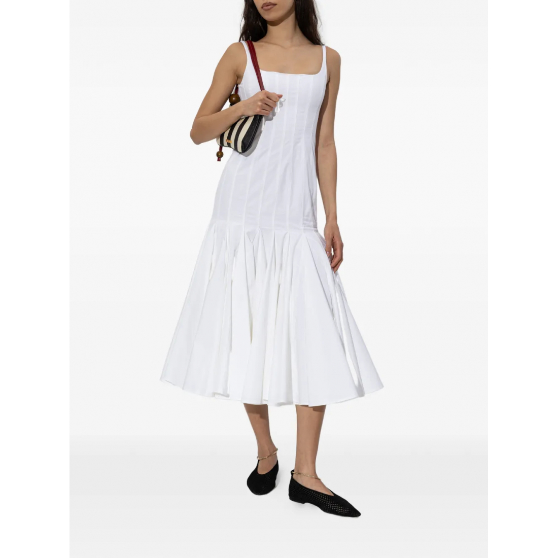 'Pleated' Midi Kleid für Damen