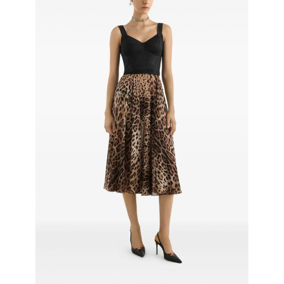 Women's 'Leopard-Print' Midi Skirt