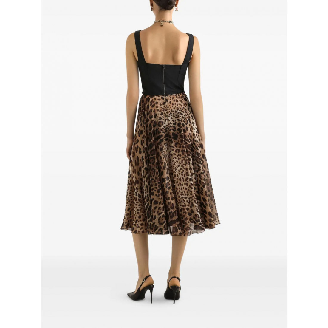 Women's 'Leopard-Print' Midi Skirt