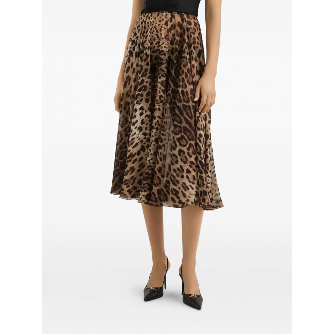 Women's 'Leopard-Print' Midi Skirt