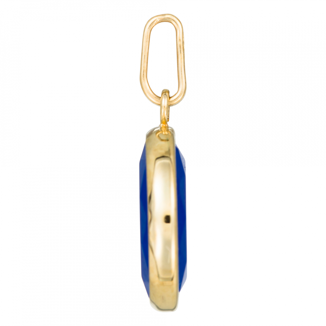 Blue Jade Pendant, 375/1000 Yellow Gold