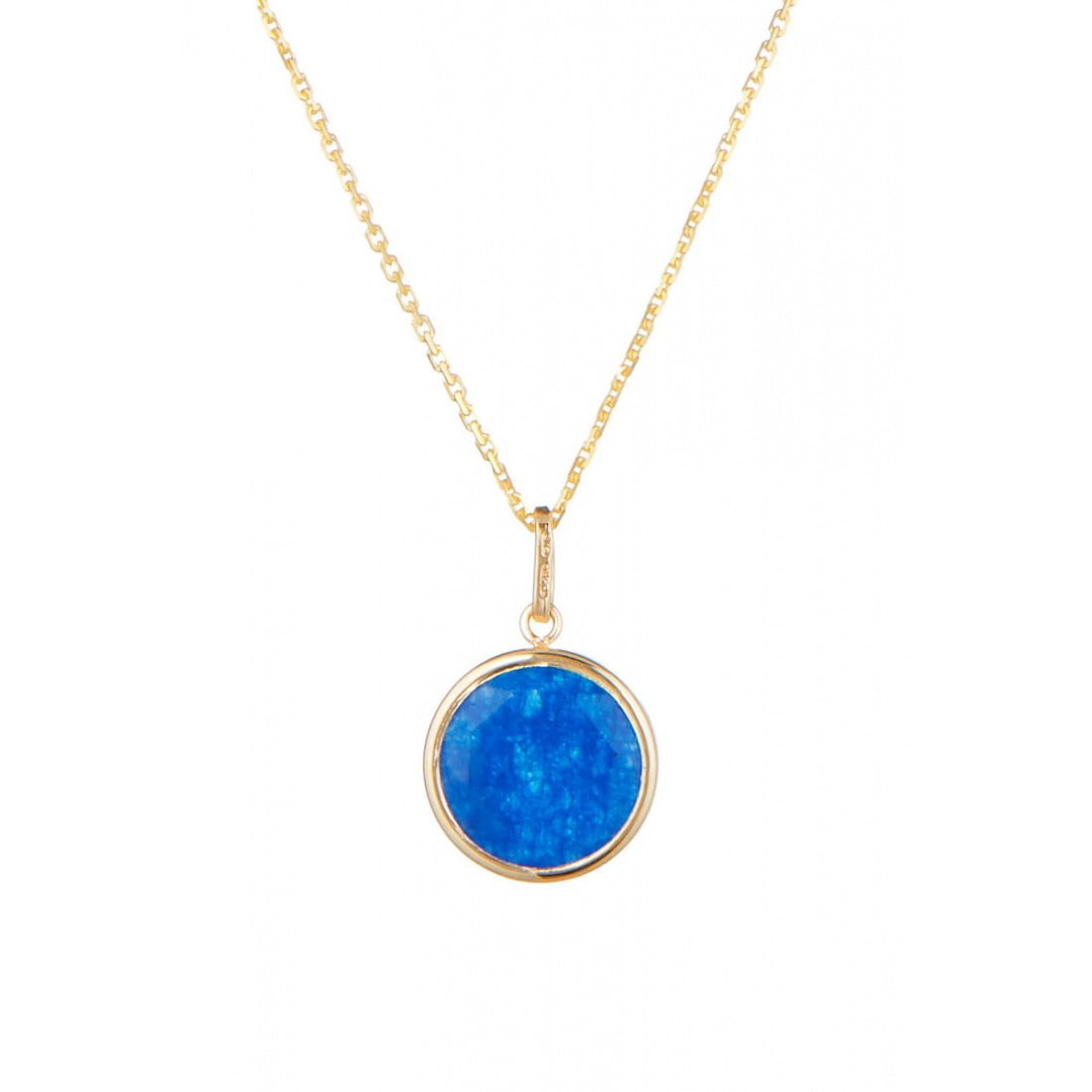 Blue Jade Pendant, 375/1000 Yellow Gold