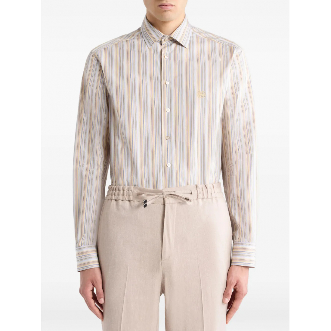 Men's 'Striped Pegaso-Embroidered' Shirt
