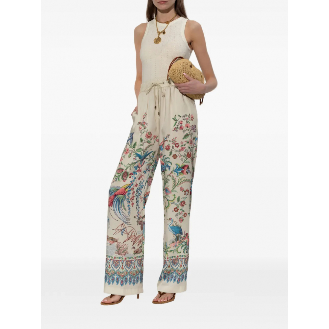 'Floral-Print' Hose für Damen