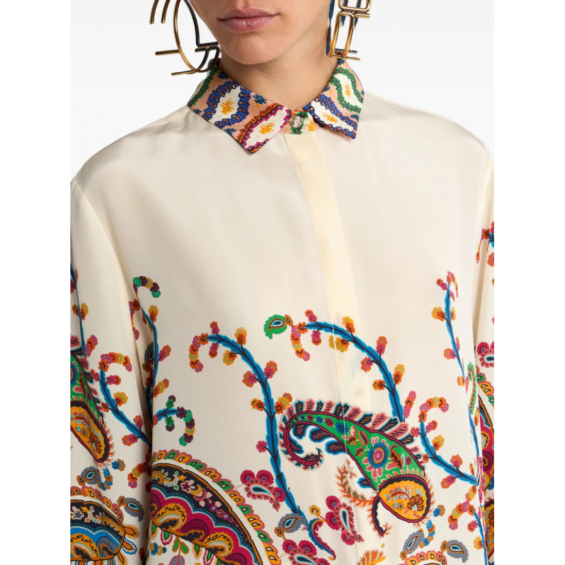 'Floral Paisley Print' Hemd für Damen