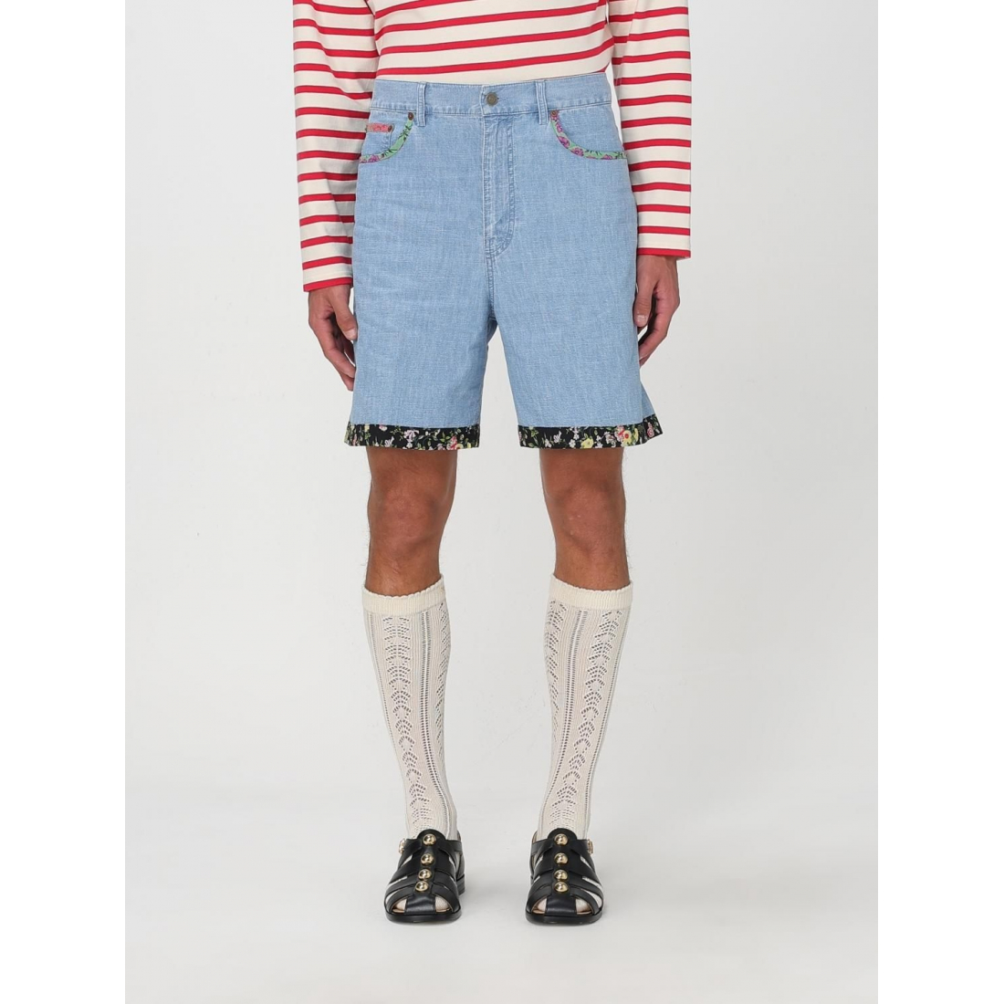 'Floral-Trim' Bermuda Shorts für Herren