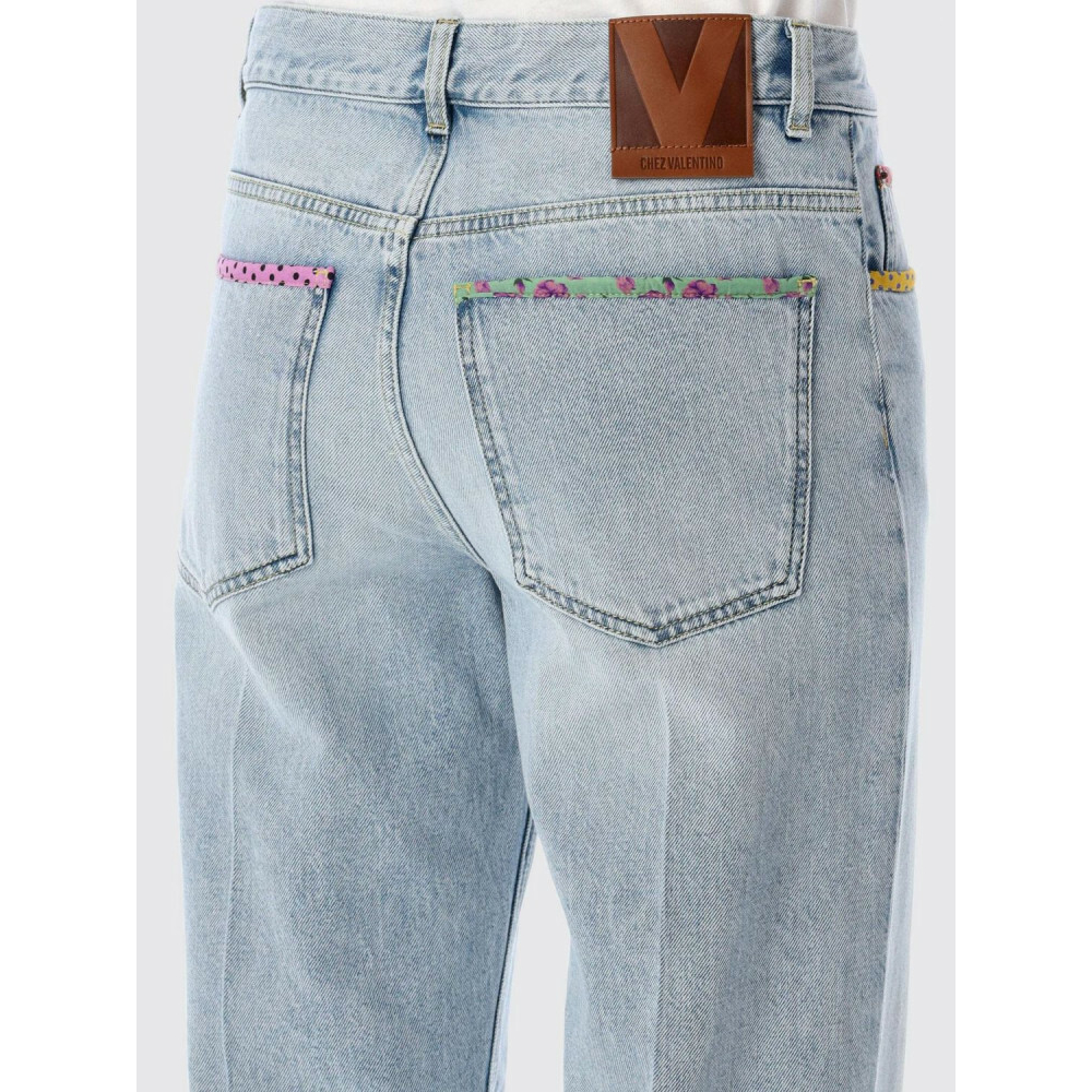 'Floral-hem embroidered' Jeans für Damen