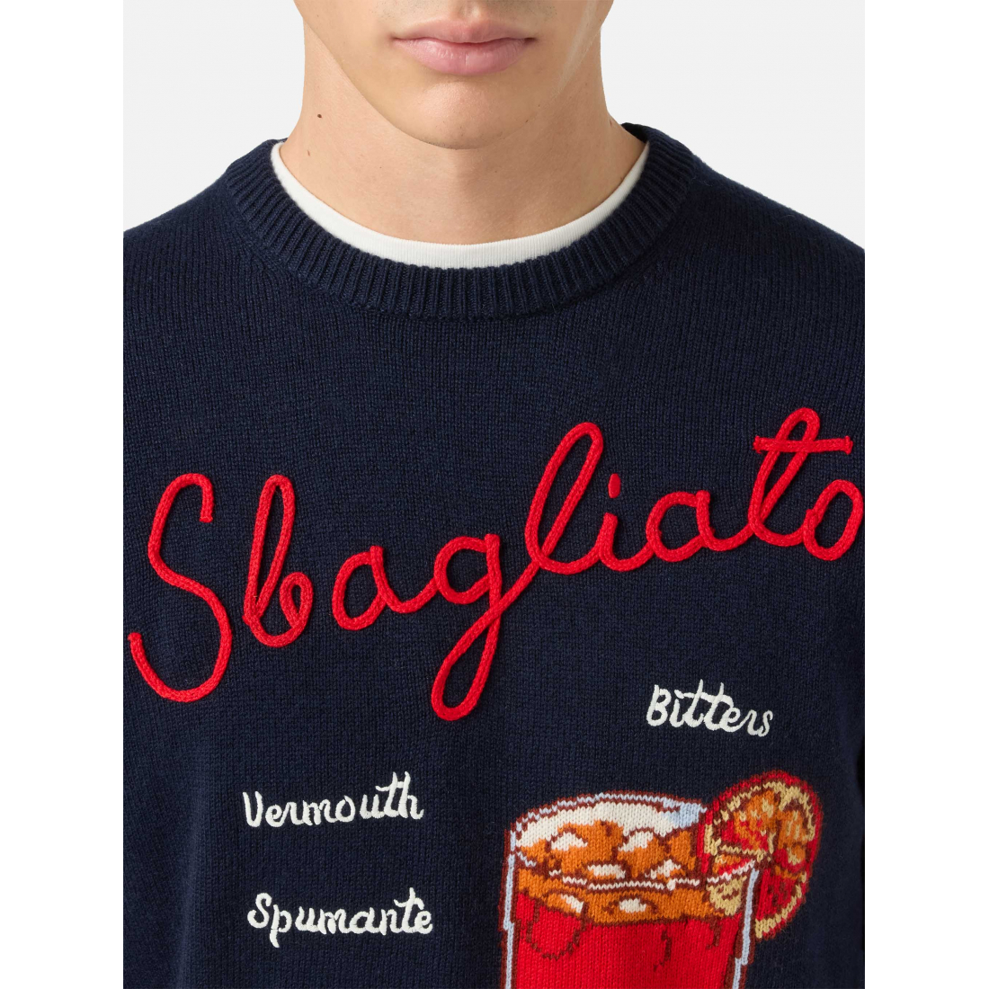 Men's 'Drink-Motif Embroidered' Sweater