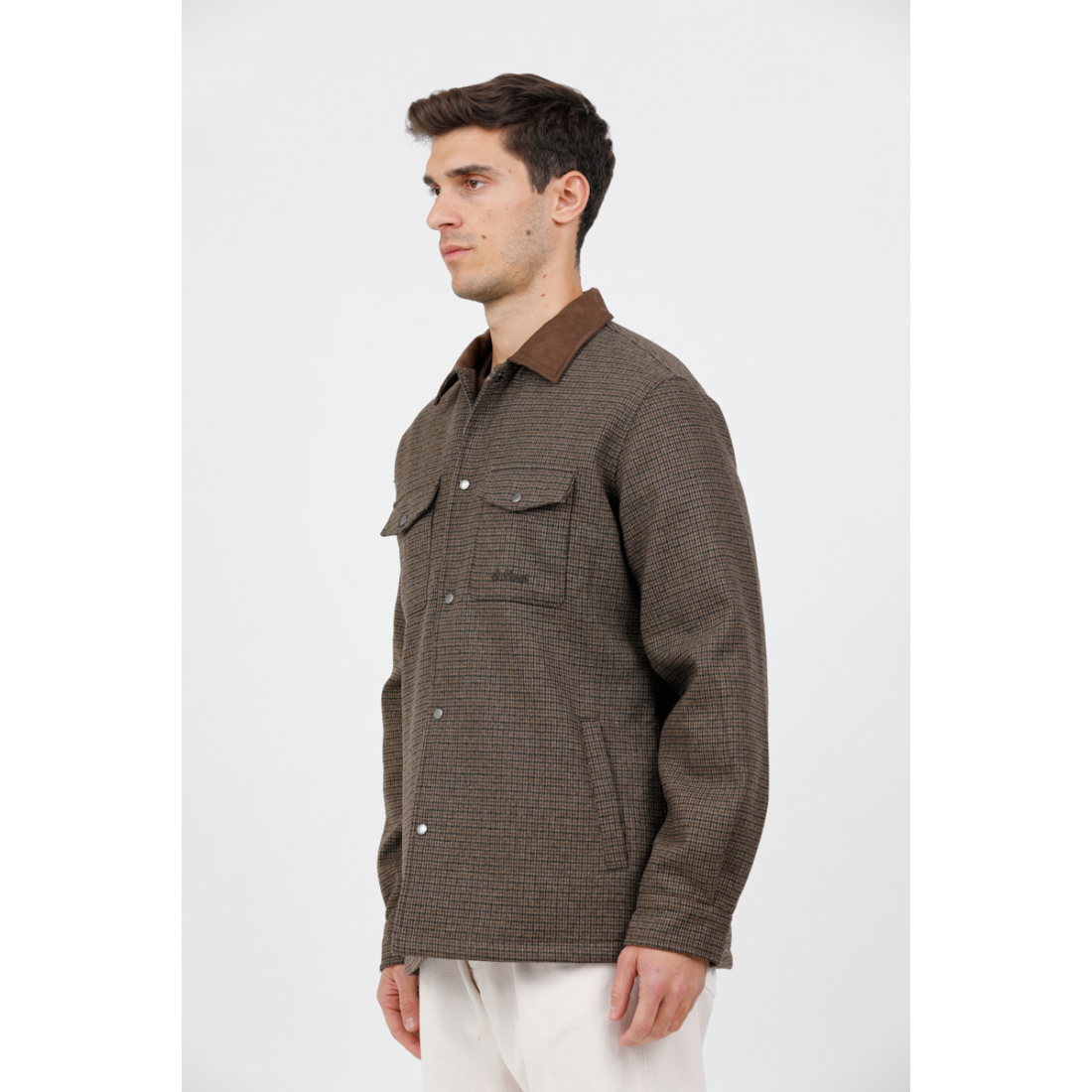 Men's 'Houndstooth Patch-Pocket' Overshirt