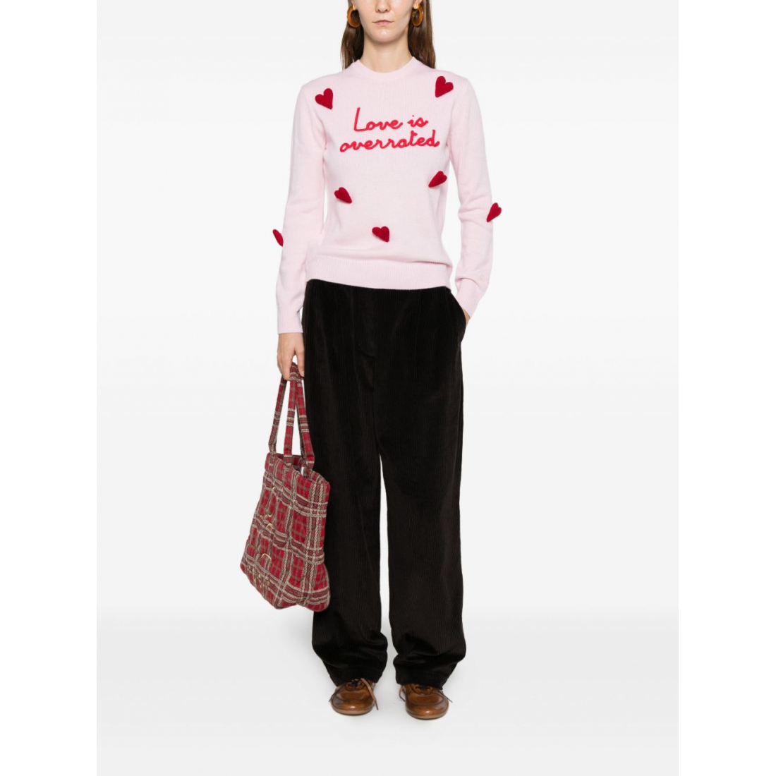 Women's 'Crochet-Hearts Embroidered' Sweater