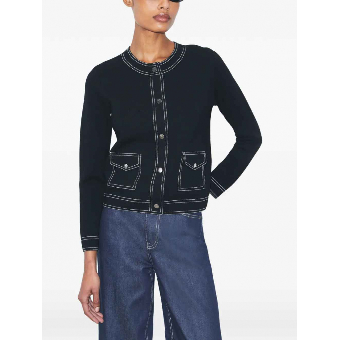 Women's 'Topstitch Pocket' Cardigan