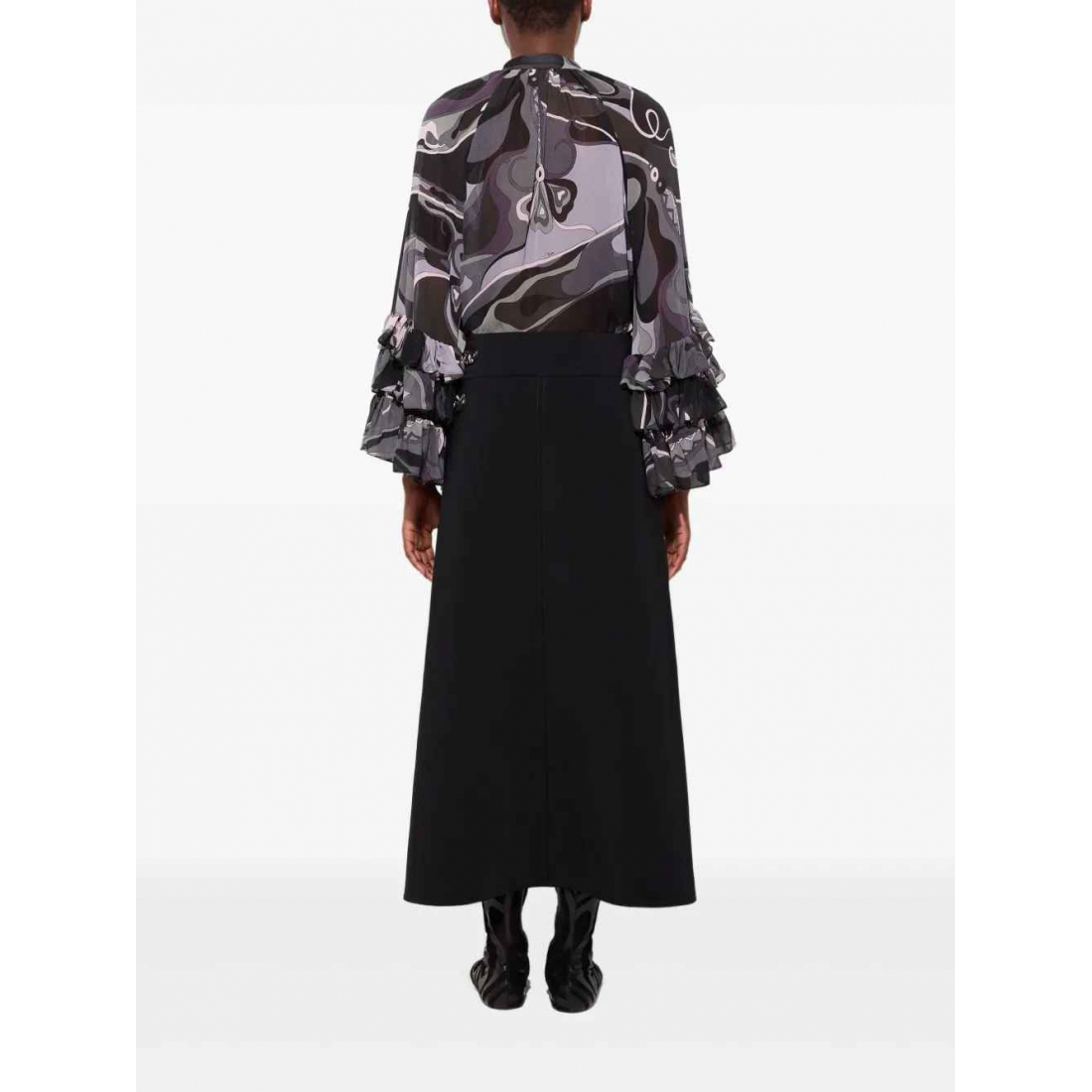Women's 'Slit Internal-Print' Midi Skirt