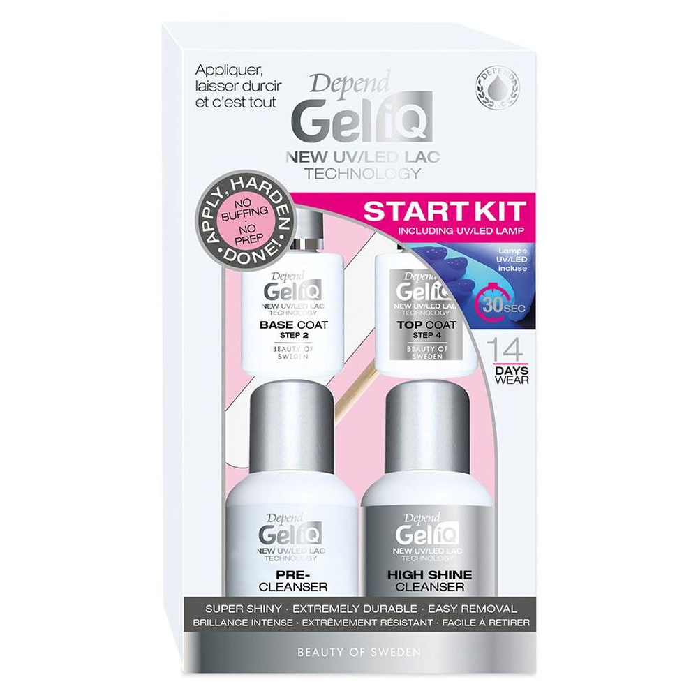 Kit de vernis à ongles gel + lampe UV/LED 'Gel iQ Start Kit' - 5 Pièces