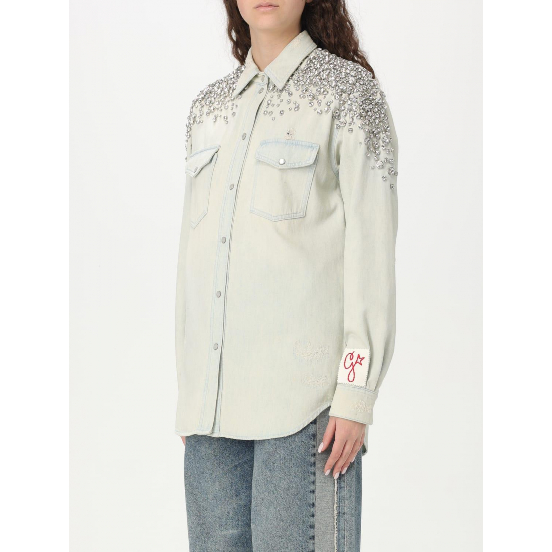 'Crystal-Embellished' Hemd für Damen