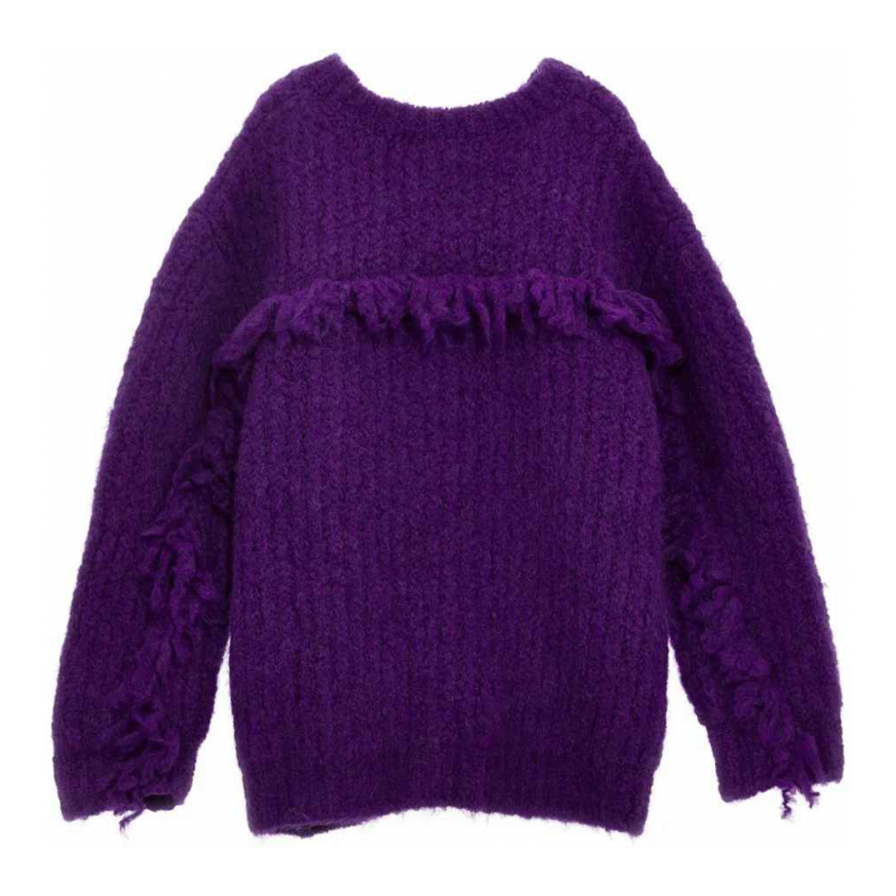 Girl's 'Ribbed Knit Fringe' Sweatshirt