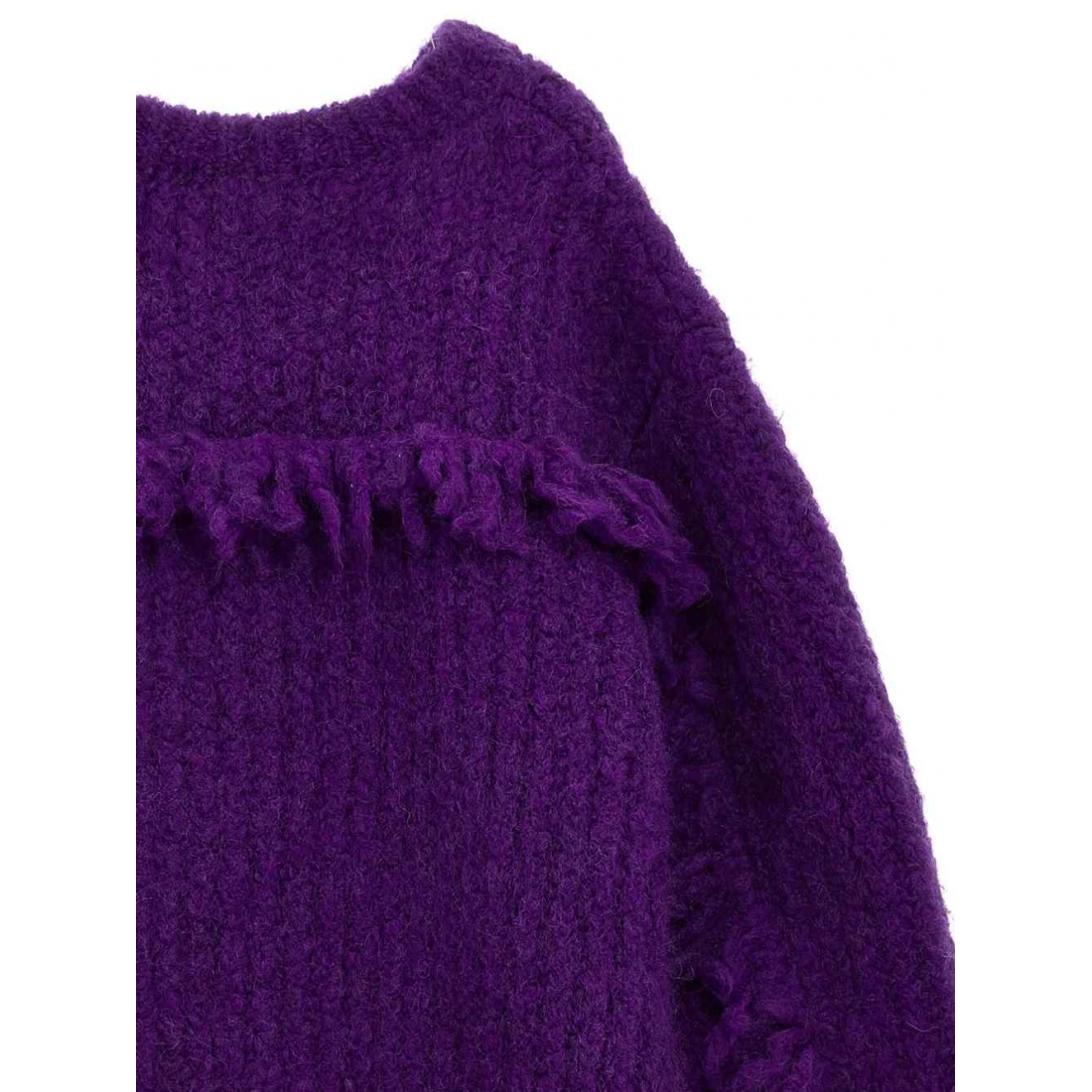 Girl's 'Ribbed Knit Fringe' Sweatshirt