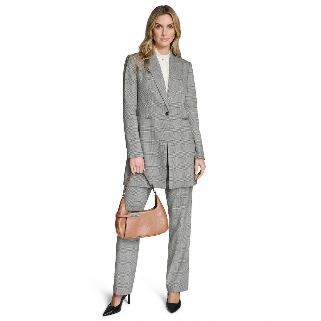 Veste 'Houndstooth One-Button' pour Femmes