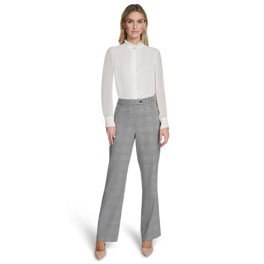Pantalon 'Houndstooth Mid-Rise' pour Femmes