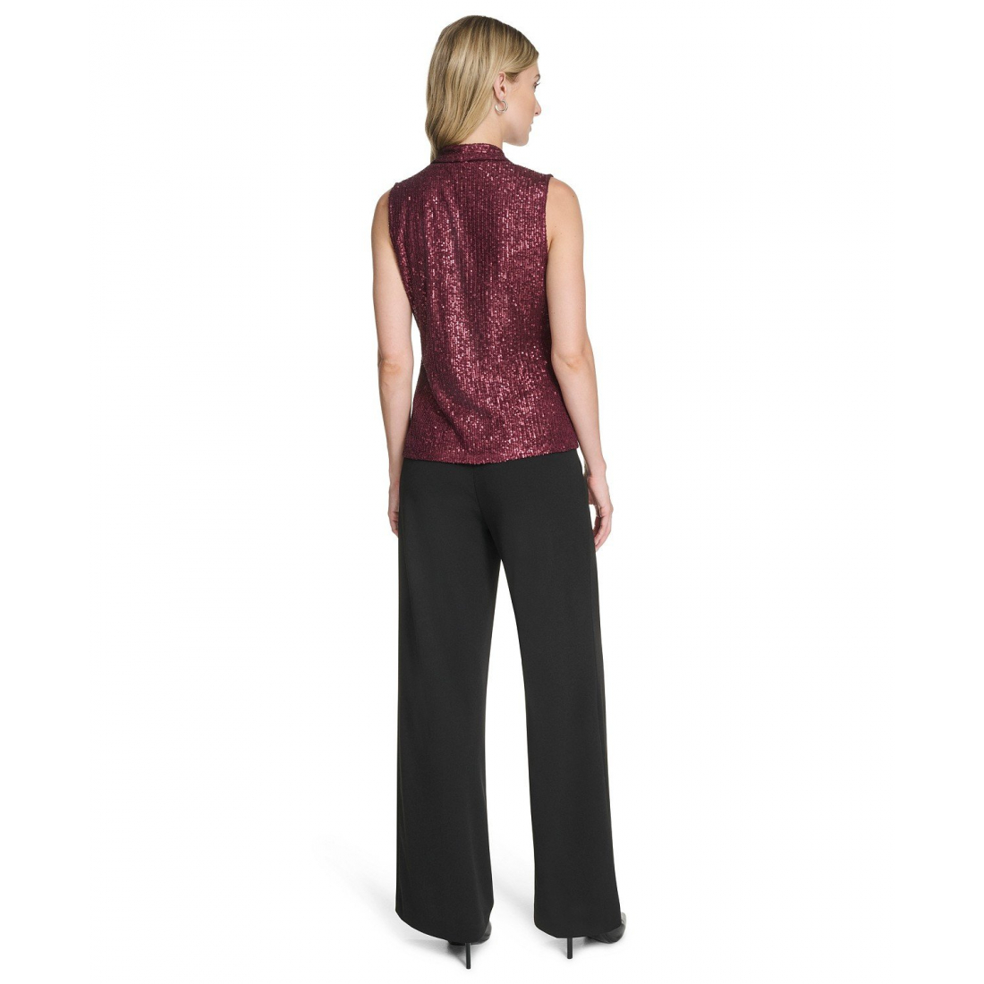 Blouse 'Sequin Detail V-Neck' pour Femmes